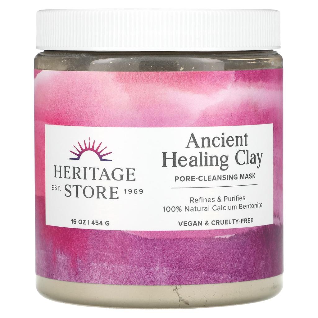 Heritage Store Ancient Healing Clay, Pore Cleansing Beauty Mask, 16 Oz (454 G)