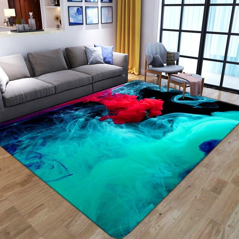Green Flame Flannel Rug Horrible Skull Carpets Antislip Living Room Large Boys Room Mat Home Hot Sale Fashion 3D Printing Carpet