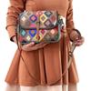 Fashion Women'S Bags Cowhide Women'S Bags Color Rhombus Splicing Leather Shoulder Messenger Bags Casual Versatile
