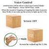 Voice Control  Wooden Digital Alarm Clock TEMP Date 3 Alarms Desktop Electronic Table Clock 12/24H USB Powered LED Bedside Clock