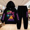 KPop Demon Hunters Printing Hoodies Kids Clothes Children Hoodie+pants Suitable 5-14 Years Boys Girls Pink Black Set Sweatshirt