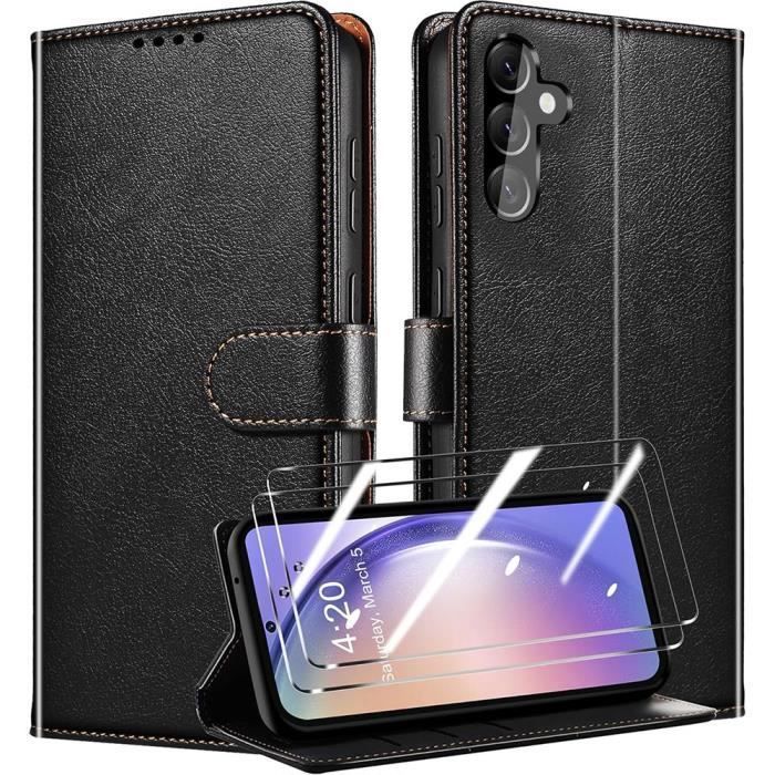 Coque Antichoc - Booling - pour Samsung Galaxy A25 5G - Cuir Synthétique - Antichoc - Porte-Cartes