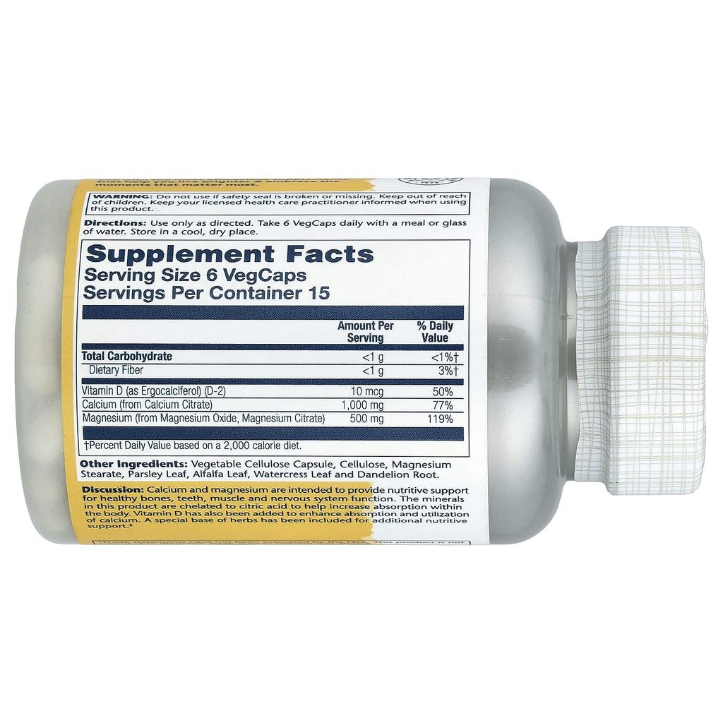 With Vitamin D-2, Calcium-Magnesium Citrate, 90 Veggie Capsules
