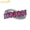 925 Sterling Silver Certified 3*5MM Natual Garnet Rings for Women Engagement Cocktail Party Fine Jewelry Gift