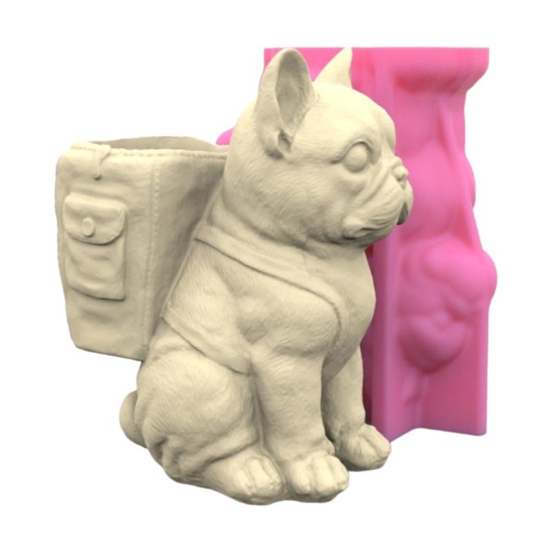 Unique Silicone Mould 3D Flower  Molds Cute Dog Shaped Pen Holder Moulds for  Succulent  and Pen Holder