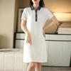 Polo Shirt Dress for Women In Age-reducing Summer New Solid Color Slimming Mid-length Casual Sports Lapel Skirt