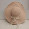 Summer New Sun Hat Bow Grass Hat Sun Protection Vacation Lace Travel Hat Beach Fashionable Fisherman Hat