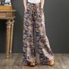ZANZEA Women Floral Print Casual Elastic Waist Wide Leg Trousers Pants