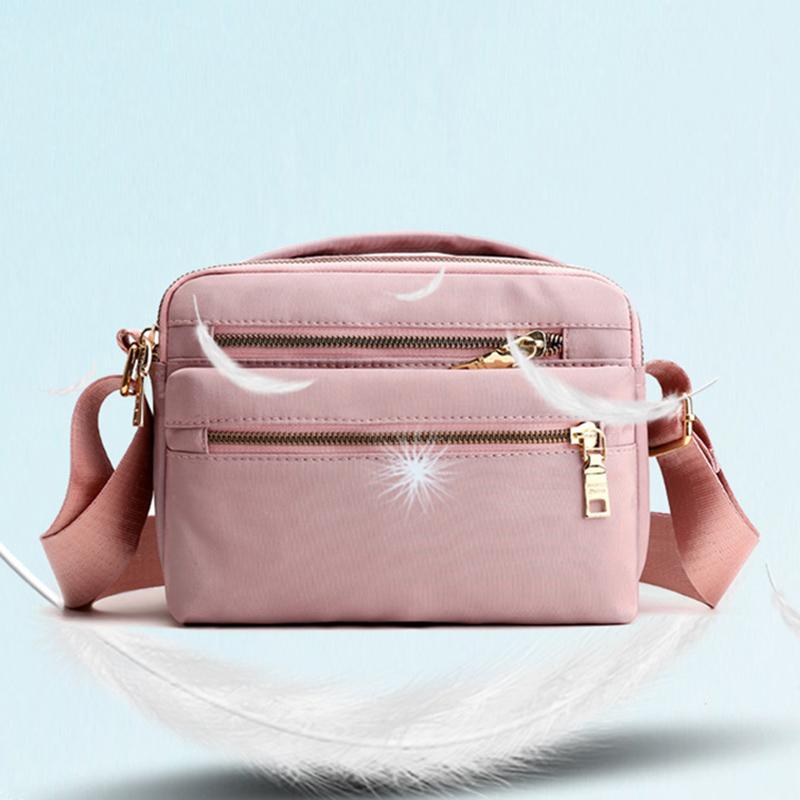 Casual Waterproof Nylon Shoulder Bags for Women Small Crossbody Messenger Bag Purse Female Multi-pocket Handbag Pouch
