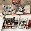 Christmas Decoration Pillowcase New Year Gift Christmas Tree Snowman Pillow Cover Home Room Decoration Sofa Cushion Cover