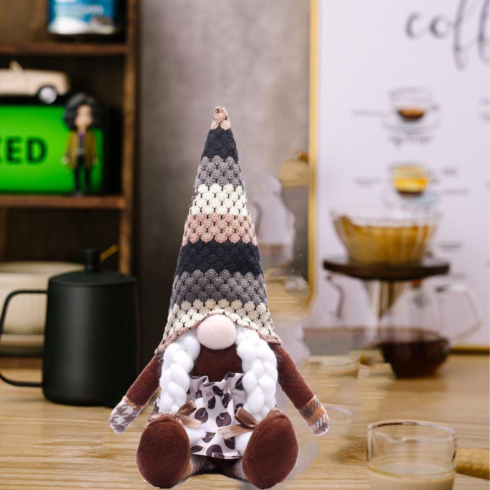 Funny Faceless Doll Creative Miniature Figurine Sculpture Crafts Coffee Rudolf Doll Home