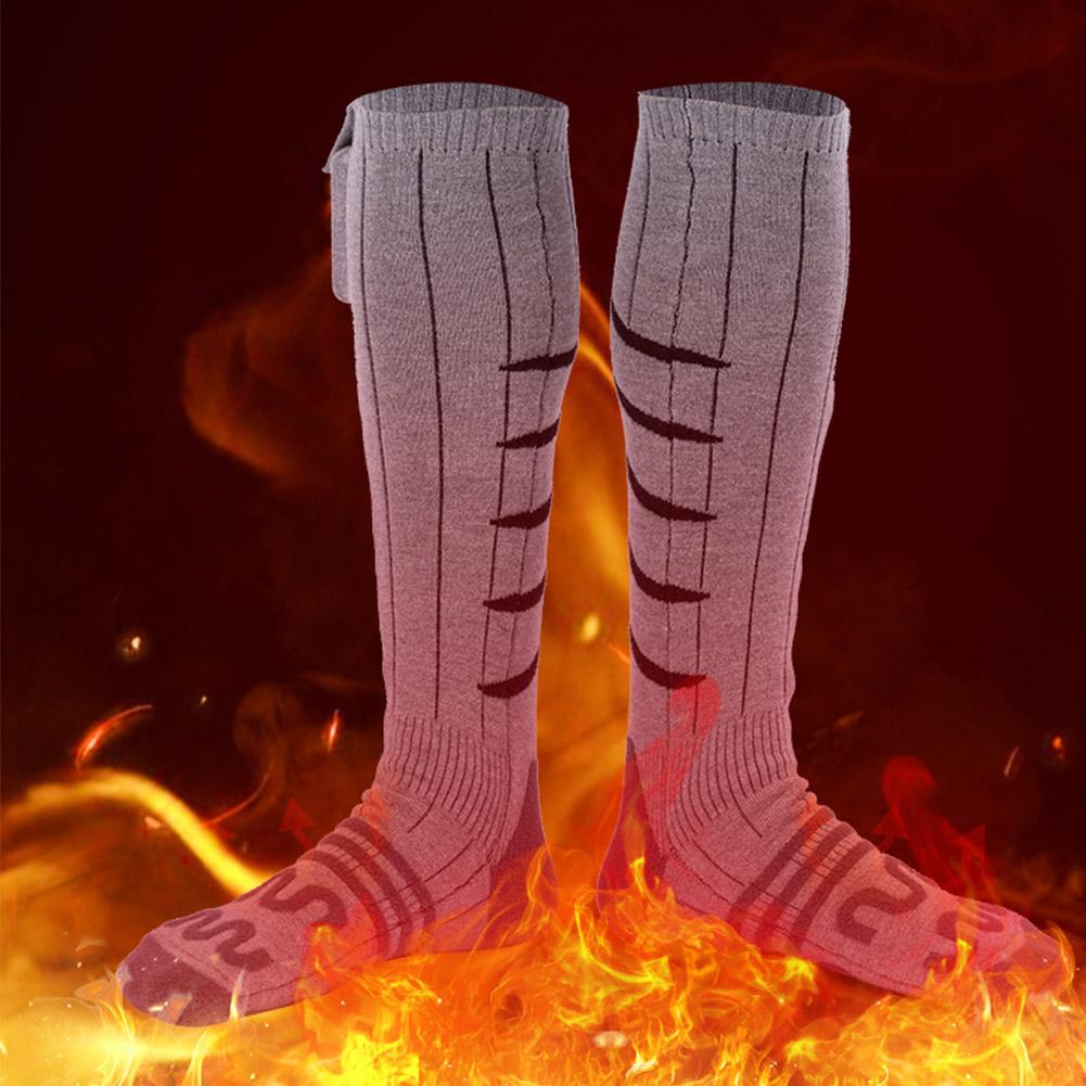 1 Pair Winter Warm Electric Heated Socks Thickening Ski Stockings Hiking Socks For Women Men Anti-Cold Outdoor Sports Stockings