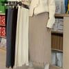 Thickened High Waisted Knitted Skirt for Women In Winter Slim and Medium Long Straight Leg Skirt