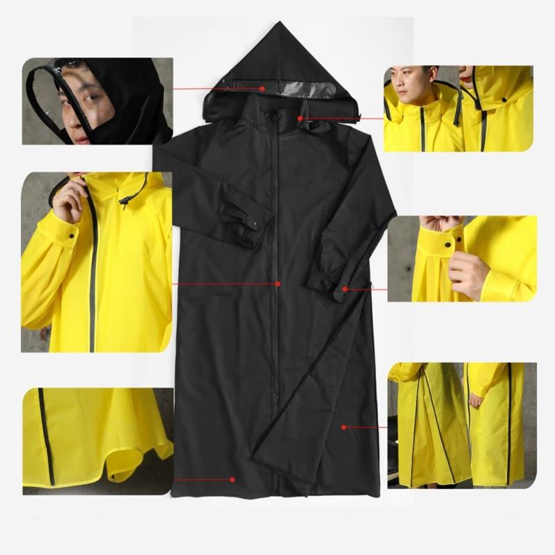 Raincoat Long Men and Women Zipper Hooded Cape Motorcycle Raincoat Long Mountaineering Cape Eco Raincoat Jacket