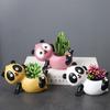 Cartoon Panda Flower Pot Succulent Pot Resin Planter Home Decor Indoor Decoration Desktop Ornaments Bonsai Plant Pot
