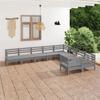 Day and Night - Day and Night Garden Furniture Set 9 Pieces Solid Gray Pine Wood