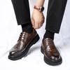 Fashion High Quality Leather Mens Formal Shoes Lace Up Fashion Men Casual Oxford Shoe Ouotdoor Male Footwear Wedding Party Men Low Shoes