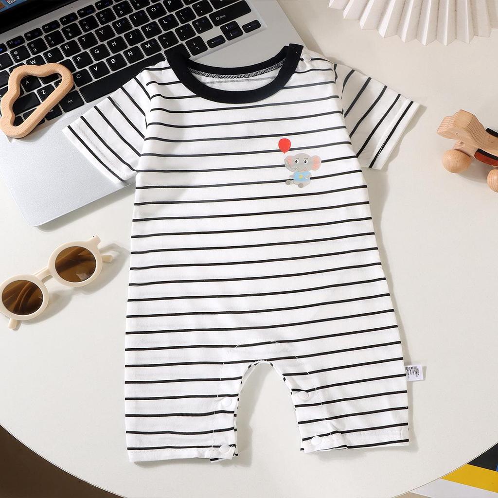 Summer Pure Cotton Baby Romper - Short Sleeve Infant Jumpsuit Onesie