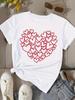 (Asian Size) Print Fashion Female Tee Top Women Trend Love Cute 90s Clothing T Shirt Woman Short Sleeve Graphic T-shirts