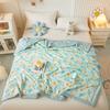 Yellow Flowers Summer Quilt Fresh Floral Style Super Soft Breathable Air Conditioning Thin Quilt Travel Camping Thin Comforter
