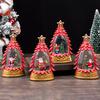 Christmas Snow Ball Lantern Lighted Santa And Christmas Tree Scene Glittering Water Snow Ball Decoration for Home Desktop Decor