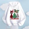 2025 New Creative Christmas Tree Pattern Printed Children's Sports Autumn/Winter Fashion Hooded Sportswear Girls' Popular Top