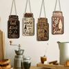 4pcs American-Style Country Jar-Shaped Coffee Sign Wall Slogan Sign Home Decoration