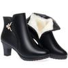 Women Boots High Heels 2025 New Winter Boots Women Elegant Fashion Thick Wool Warm Fashion Party Boots Mom Ladies Booties