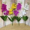 12 Heads 2 Forks Artificial Butterfly Orchid Real Touch Butterfly Orchid Flowers Silk Faux Flowers Simulation Flower Home Party Wedding Decor