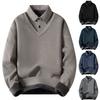 Men's Casual Color-blocking And Patchwork Style Two-piece Hoodie, Men's Loose V-neck Patchwork Lapel Shirt Hoodie