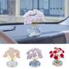 Crystal Crafts Crystal Rose Bouquet Colorful Mini Crystal Flower Figurine  Desktop Ornament