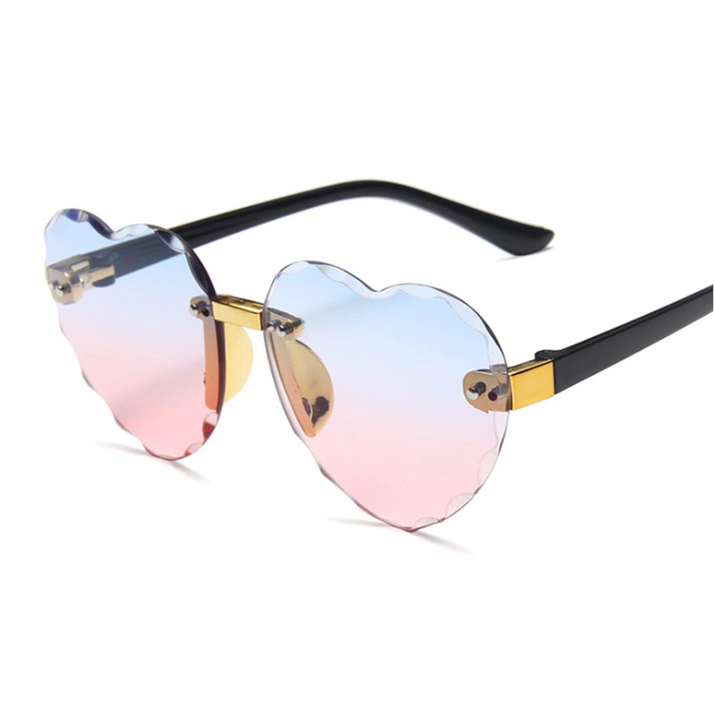 Child Rimless Frame Sunglasses Children Kids Gray Pink Red Lens Fashion Uv400 Protection Eyewear
