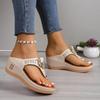 Summer Slippers Women  Big Size Platform Wedges Sandals Slippers Non-Slip Open Toe Flip Flops Ladies Comfortable Beach Shoes