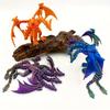 3D Printed Laser Multicolor Gradient Three-Headed Dragon Figurine Model Suitable For Indoor Office Desktop Decoration, Room Deco