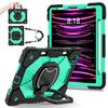 For Apple iPad Air (2020)/ iPad Air 4, 360° Rotating Grip Heavy Duty Protection Stand TPU+PC 3in1 Anti-knock Shockproof Tablets PC Case