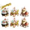 6Pcs Santa Acrylic Cartoon Pendant Snowman Christmas Tree Hanging Ornament  Home