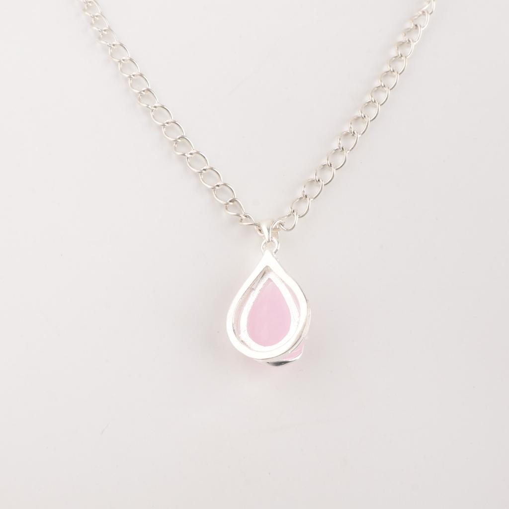 Rose Chalcedony Gemstone Zircon Pendant 925 Sterling Silver Jewelry Tiny Pendant CZP-7-7