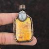 Maligano Jasper Pendant Copper Wire Wrapped Pendant Rainbow Moonstone Gemstone Jewelry Copper Wire Jewelry Anniversary Gift Handmade Pendant