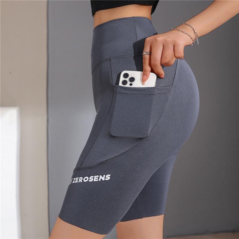 Women's Yoga Pants High Waist Fitness Fifth Pants Ladies Pocket Sport Leggings