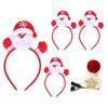 Party Show Santa Doll Headband 4 Pieces + Fur Hat Christmas Hairpin