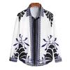 European Autumn Men's Fashion 3D Digital Print Shirt Youth Long Sleeve Shirt Men