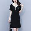 Short-sleeved Fashionable Dress for Women's Lapel New Summer Sports and Casual Big Size Sweatshirt Dress