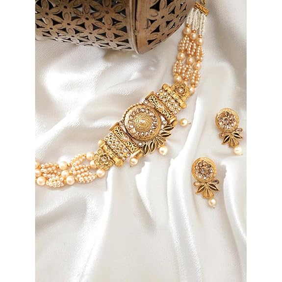 Beaded Design & Traditional Jewelry Necklace Set for Women & Girls | Handcrafted Jewelry | Ideal for Weddings, Ethnic Wear & Festive Occasions