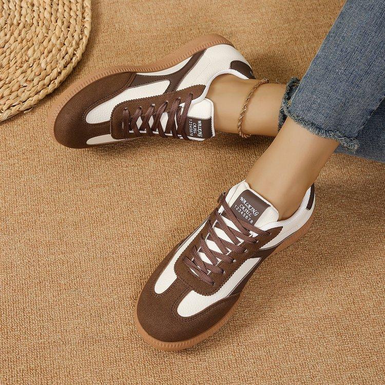 Large Size Cross-strap Flat Bottom Round Head Casual Shoes Autumn New Soft Sole Comfortable Women's Single Shoes