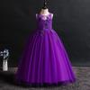 Girls' Runway Dresses Long Princess Dress Piano Performance Clothes Middle and Large Children's Long Lace Dresses Wedding Dresses
