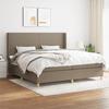 VidaXL Slat Bed Base with Mattress, Upholstered Bed with Headboard, Double Bed, Adult Bedroom Bed, Modern, 3131861
