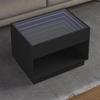 VidaXL Coffee Table with Infinity LED Black 70x50x50 Cm, Side Table, Living Room Table, Side Table, End Table, Table 847659