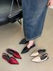 Fashion Pointed Toe Women Sandals Flat Low Heeled Summer Dress Shoes 2024 New Arrivals Casual Back Strap Casual Elegant Mules Sandals