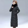 Women Winter Hooded Fur Collar Warm Jacket Clothing Middle-Aged Mother Mid-Long Thicken Warm Female Parkas