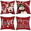 Christmas Decoration Pillow Cover Snowman Reindeer Pattern Living Room Sofa Cushion Suite Room Home Decoration New Year Gift